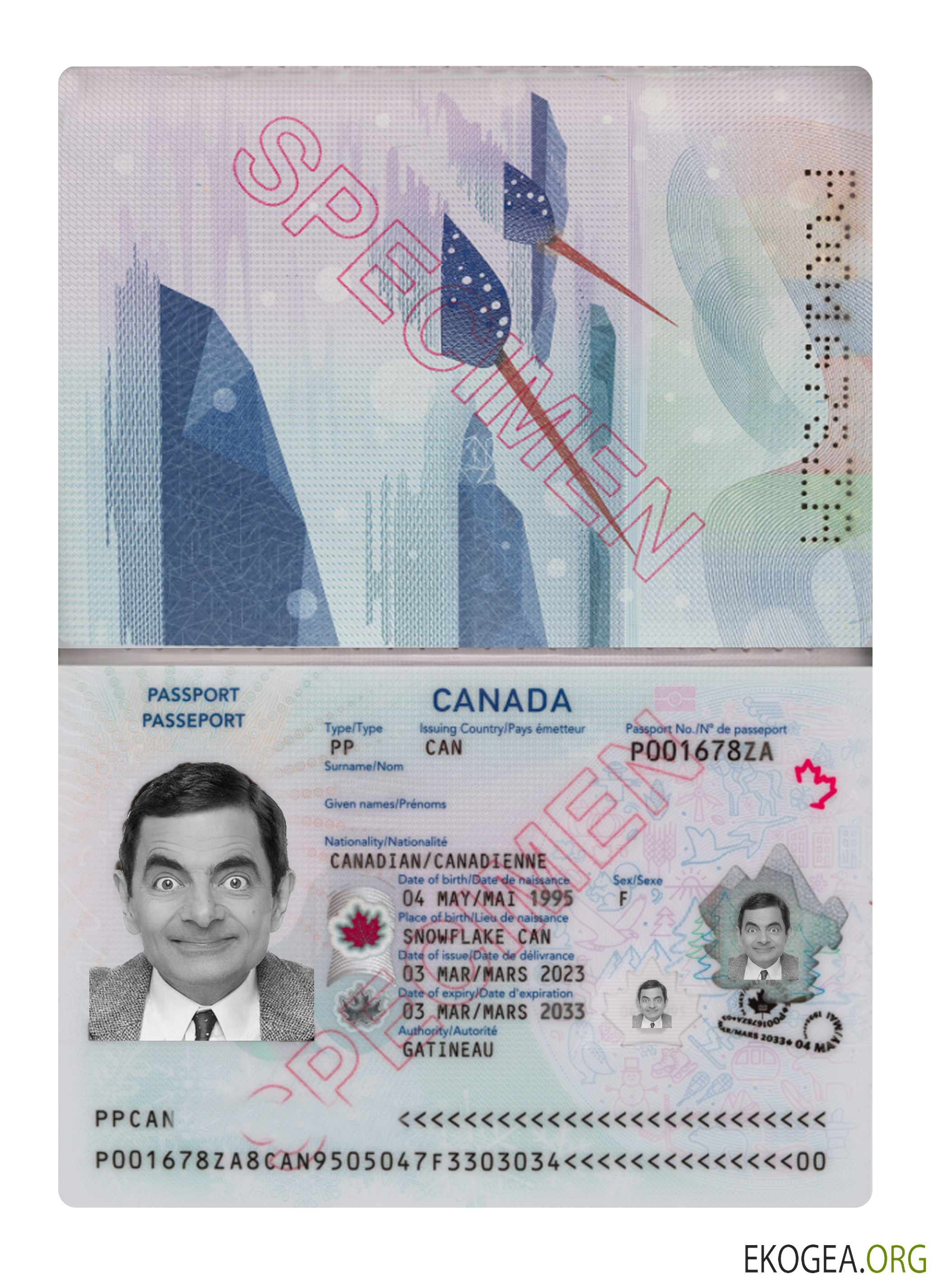 Passeport canadien 2023-présent template Passeport canadien 2023-présent template